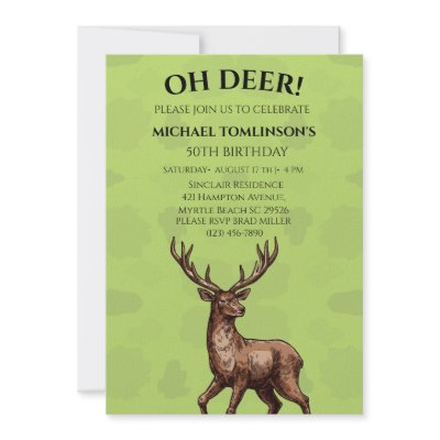 Deer Hunter Camouflage Birthday Invitation by cooltees