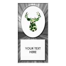 Deer Hunting Camo Buck Custom Photo Card