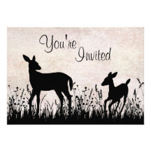 Deer in Meadow Baby Shower Invitation