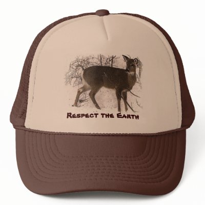 Deer in Snow - Earth Day Mesh Hat by Bebops