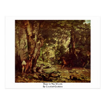 Deer In The Woods By Courbet Gustave Post Card