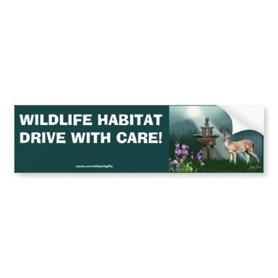 Deer & Inukshuk Wilderness Safety Bumper Sticker by WildSpiritGifts