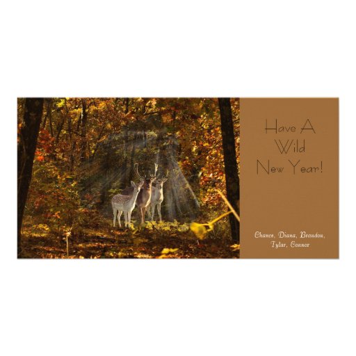 Deer New Year Customized Photo Card