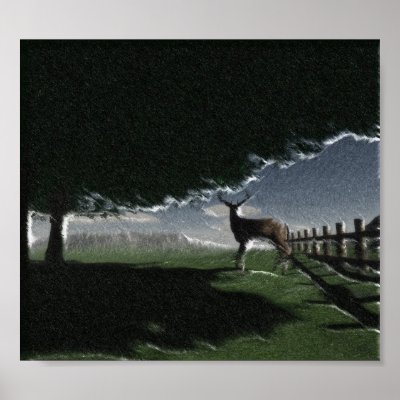 Deer Sighting Poster by BrokenWings3D