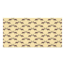 Deer Stag Pattern on Beige. Photo Card Template