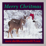 Deer_with_Frosty, Merry Chritmas, www.darkheave... Posters