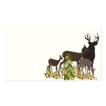 Deers in Wood. Christmas Business Cards