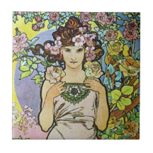 Déesse de fleur carreau en céramique