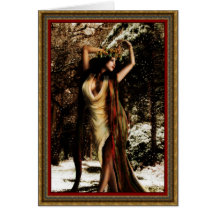 Déesse de houx de Noël Cartes