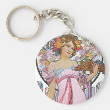 Déesse vintage de rose rose porte-clé