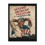 Defend American Freedom It's Everybody's Job Postcard