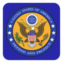 Defend And Protect 3 Square Stickers
