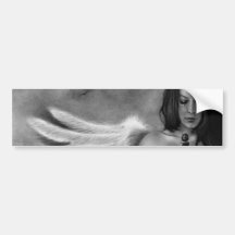 Defender Angel  Girl Sword Bumper Sticker
