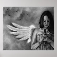 Defender Angel  Girl Sword Poster