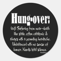 Definition Hung-over Sticker