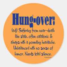 Definition Hung-over Stickers