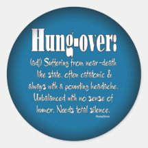 Definition Hung-over Stickers
