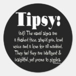 Definition Tipsy BW Round Stickers