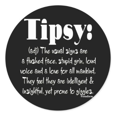 Definition Tipsy BW Round Stickers by FracturedTees