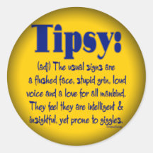 Definition Tipsy Round Stickers