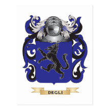 Degli Coat of Arms Post Card