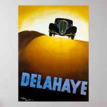 Delahaye - publicité vintage de voiture poster