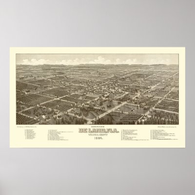 DeLand, FL Panoramic Map - 1884 Poster by lc_maps