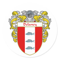 Delaney Coat of Arms (Mantled) Sticker