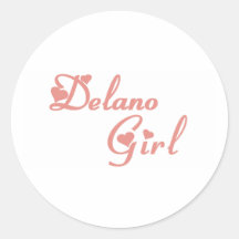 Delano Girl tee shirts Round Sticker