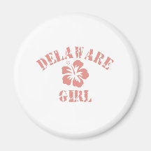 Delaware Pink Girl Magnets