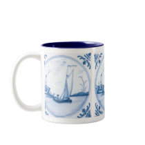 Delft Blue and White Sailboat Coffee Mug