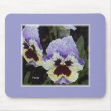 Delft blue pansy mouse pad