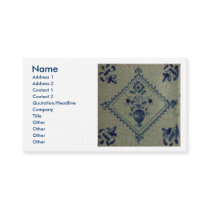 Delft Blue Tile - Vase with Flowers and Bouquet Business Card Template