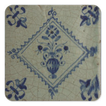 Delft Blue Tile - Vase with Flowers and Bouquet Sticker