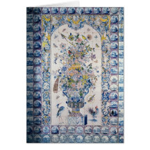 Delft tile panel from the bathroom greeting card