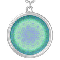 Delicate Blue Green Frosted Windows Necklace necklaces