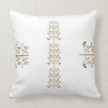 Delicate Brown Blue Flower American MoJo Pillow