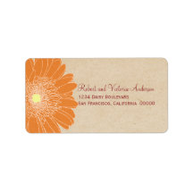 Delicate Daisies Address Labels, Orange