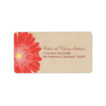 Delicate Daisies Address Labels, Red