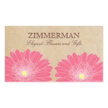 Delicate Daisies Business Card, Pink Flowers