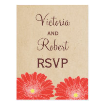 Delicate Daisies RSVP Postcard, Red