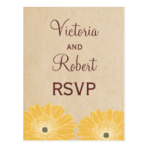 Delicate Daisies RSVP Postcard, Yellow