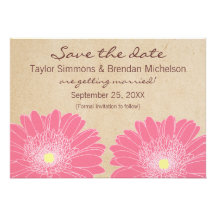 Delicate Daisies Save the Date Invite, Pink