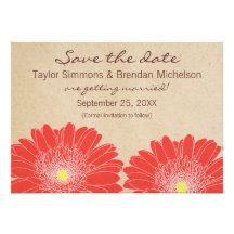 Delicate Daisies Save the Date Invite, Red