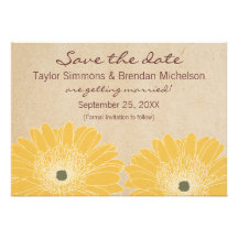 Delicate Daisies Save the Date Invite, Yellow