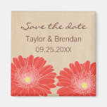Delicate Daisies Save the Date Magnet, Red