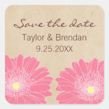 Delicate Daisies Save the Date Stickers, Pink