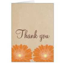 Delicate Daisies Thank You Card, Orange