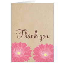Delicate Daisies Thank You Card, Pink