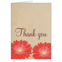 Delicate Daisies Thank You Card, Red